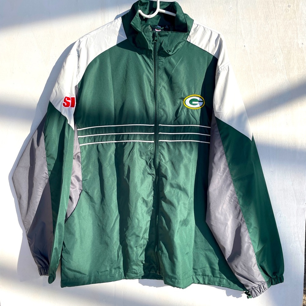 NFL Reebok Team Apparel Green Bay Packers windbreaker SZ XL